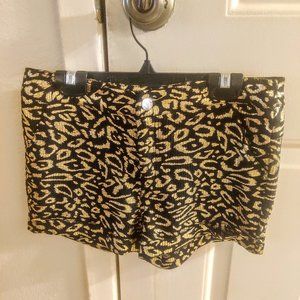 Shimmer gold leopard print shorts